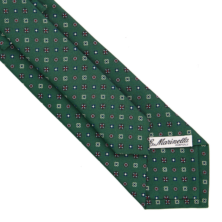DARK GREEN SARTORIAL PRINTED SILK TIE
