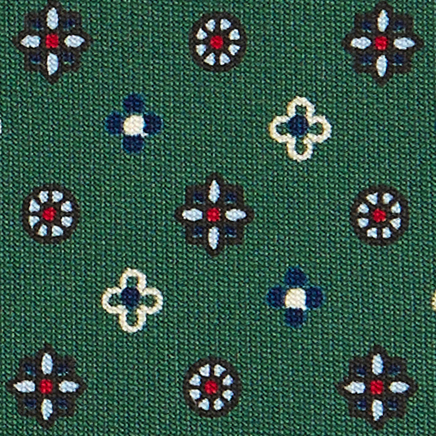 DARK GREEN SARTORIAL PRINTED SILK TIE