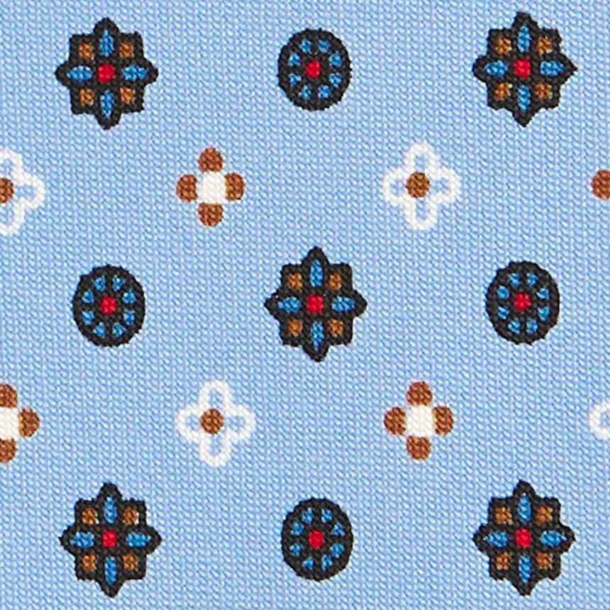 LIGHT BLUE SARTORIAL PRINTED SILK TIE