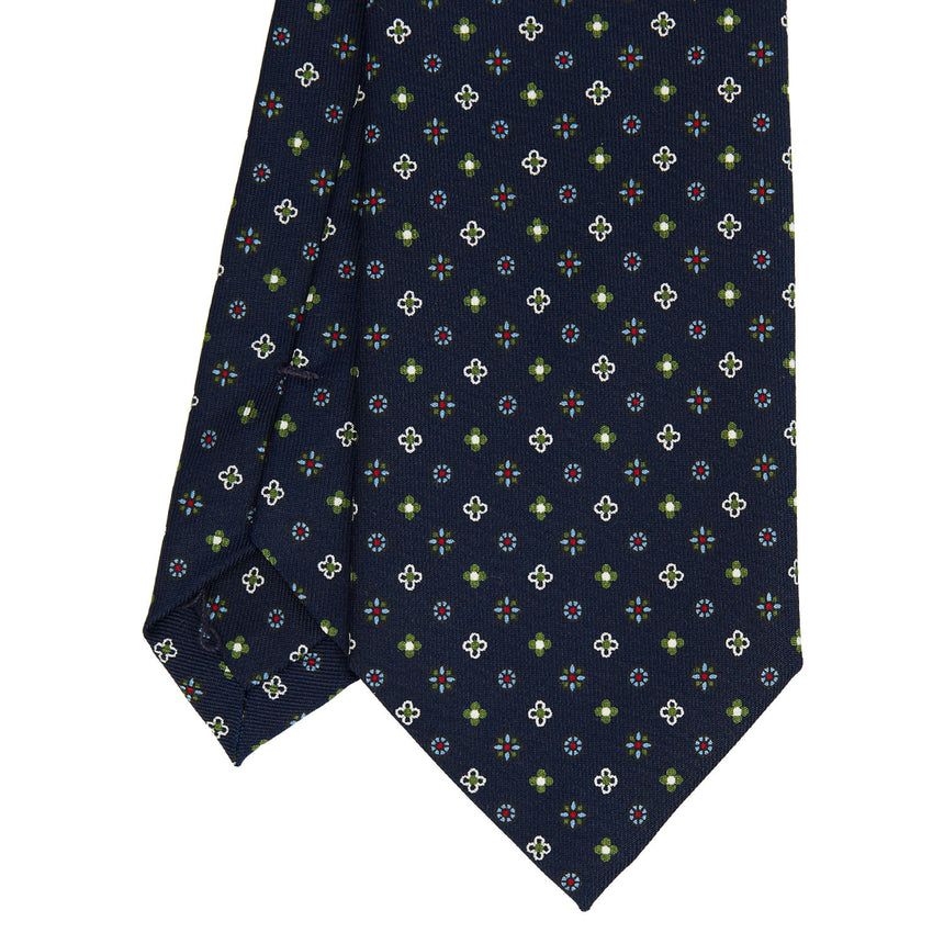 DARK BLUE SARTORIAL PRINTED SILK TIE