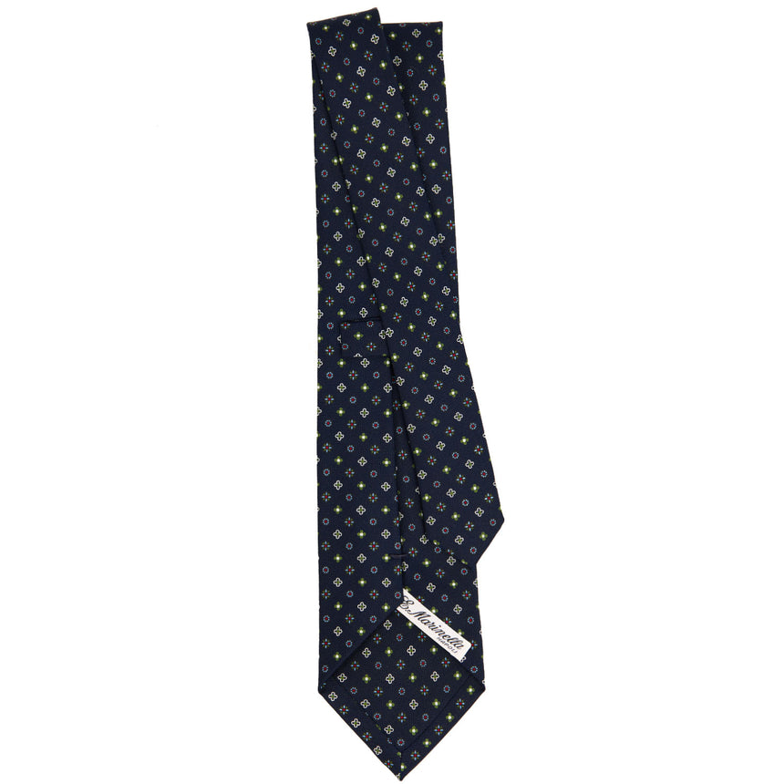 DARK BLUE SARTORIAL PRINTED SILK TIE
