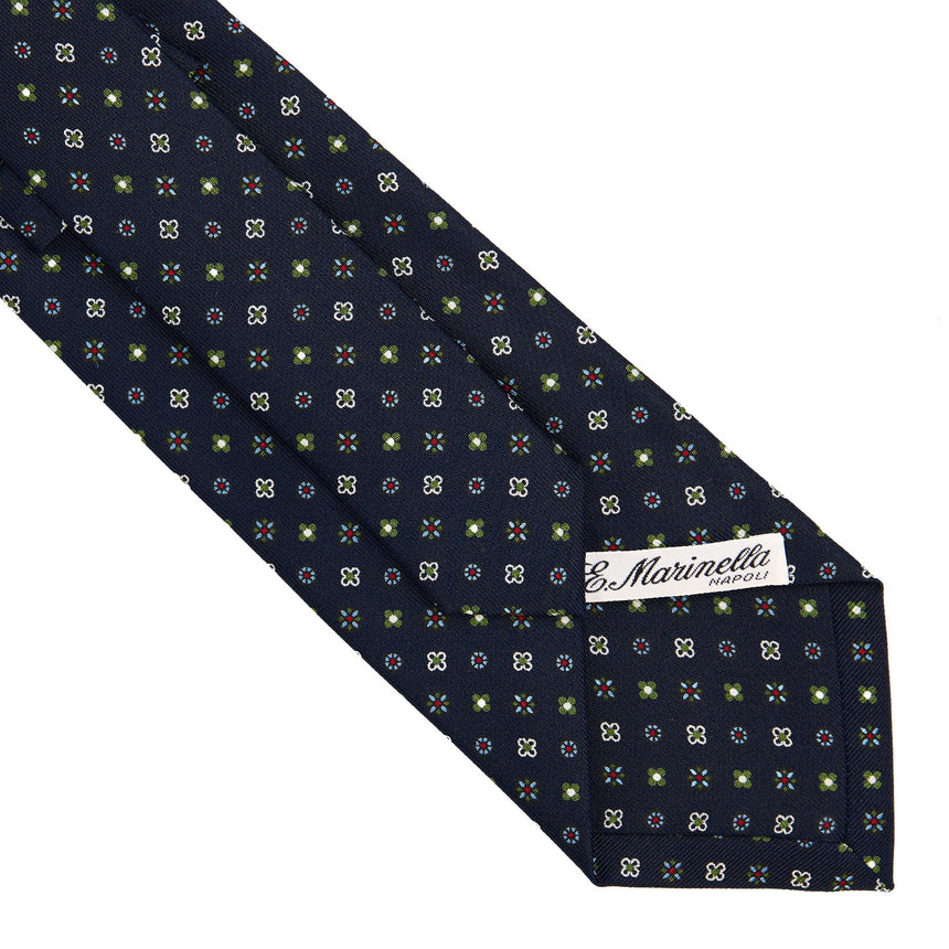 DARK BLUE SARTORIAL PRINTED SILK TIE
