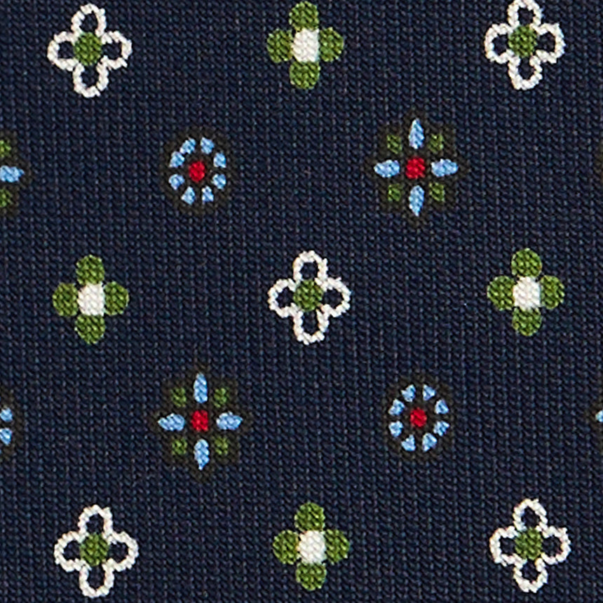 DARK BLUE SARTORIAL PRINTED SILK TIE