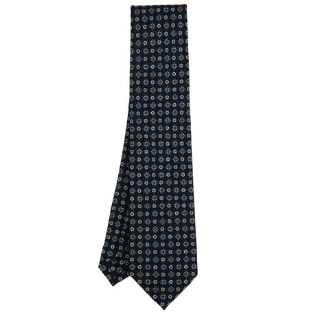 DARK BLUE SARTORIAL PRINTED SILK TIE