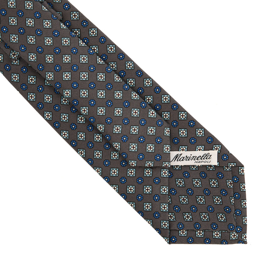 DARK GREY SARTORIAL PRINTED SILK TIE