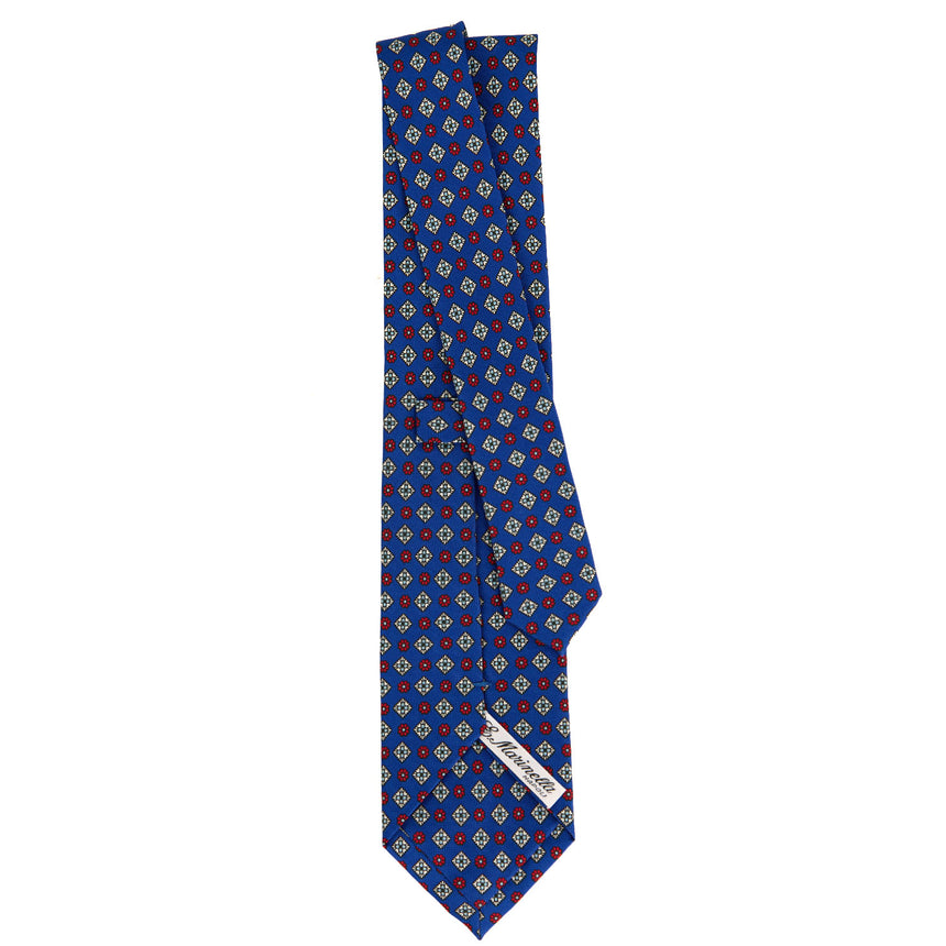 CRAVATTA SARTORIALE IN SETA STAMPATA BLUETTE