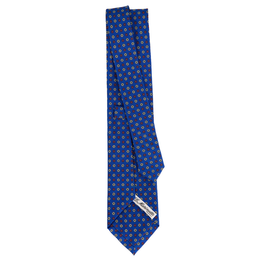 CRAVATTA SARTORIALE IN SETA STAMPATA BLUETTE