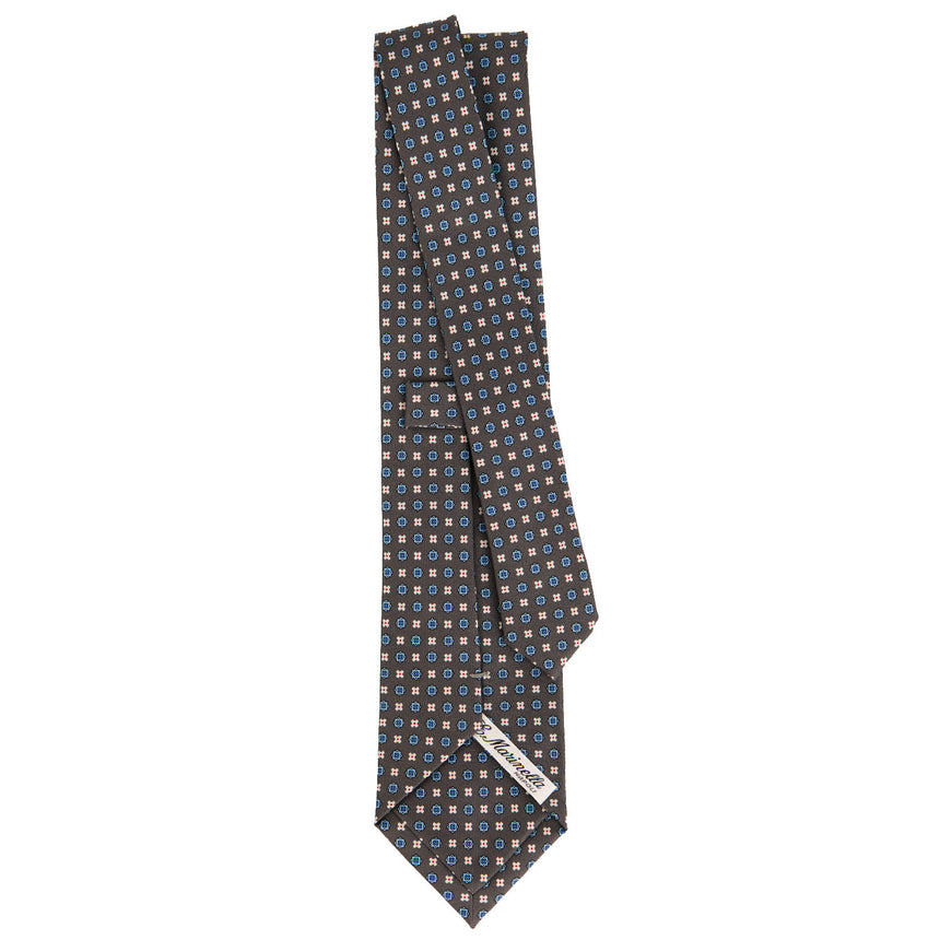 CRAVATTA SARTORIALE IN SETA STAMPATA GRIGIO SCURO