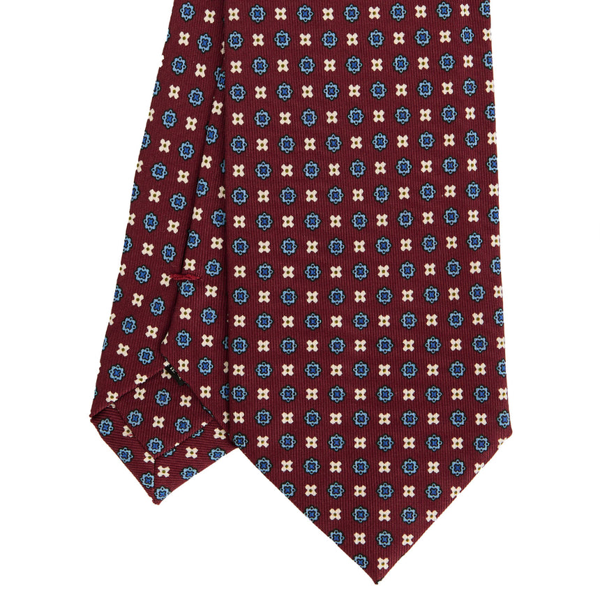 CRAVATTA SARTORIALE IN SETA STAMPATA BORDEAUX