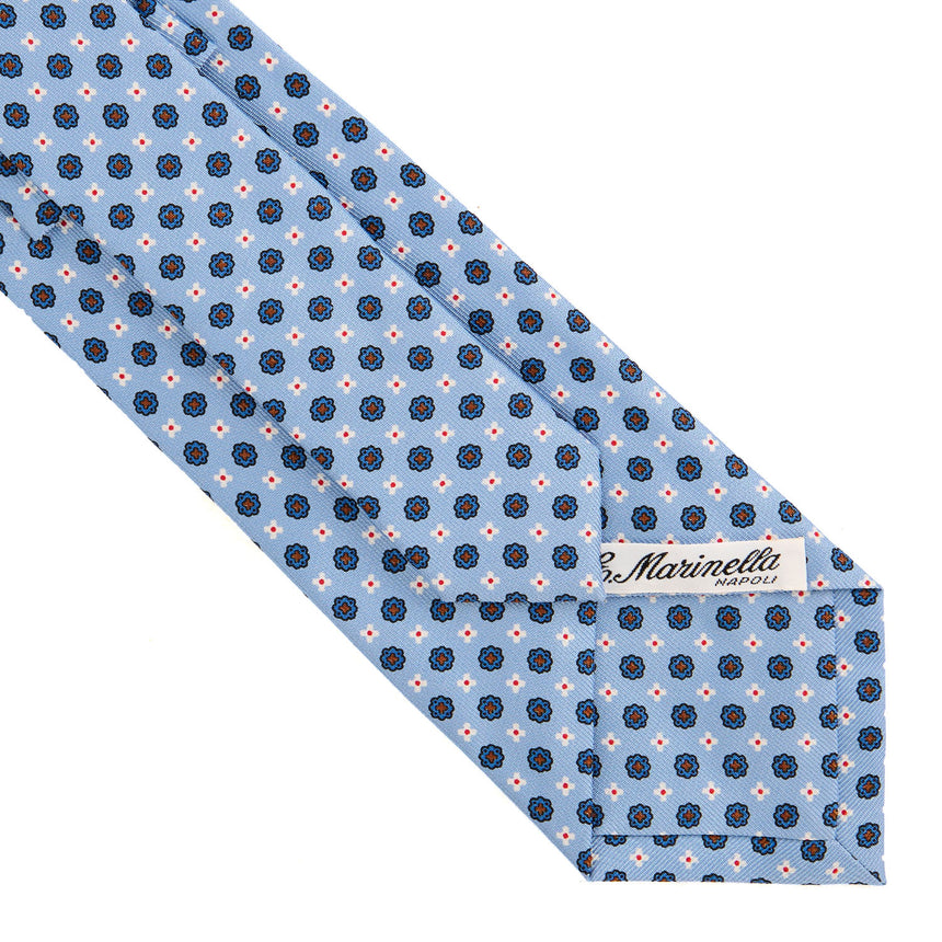 LIGHT BLUE SARTORIAL PRINTED SILK TIE