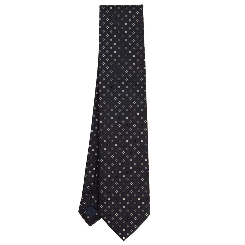 CRAVATTA CERIMONIA IN SETA JACQUARD BLU SCURO