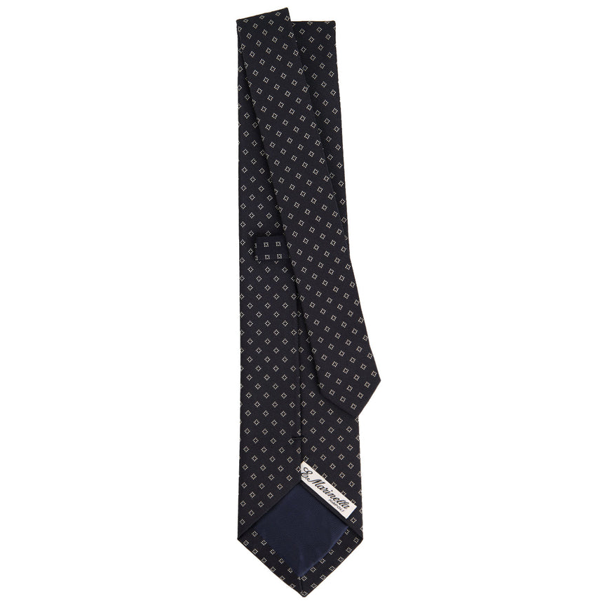 CRAVATTA CERIMONIA IN SETA JACQUARD BLU SCURO