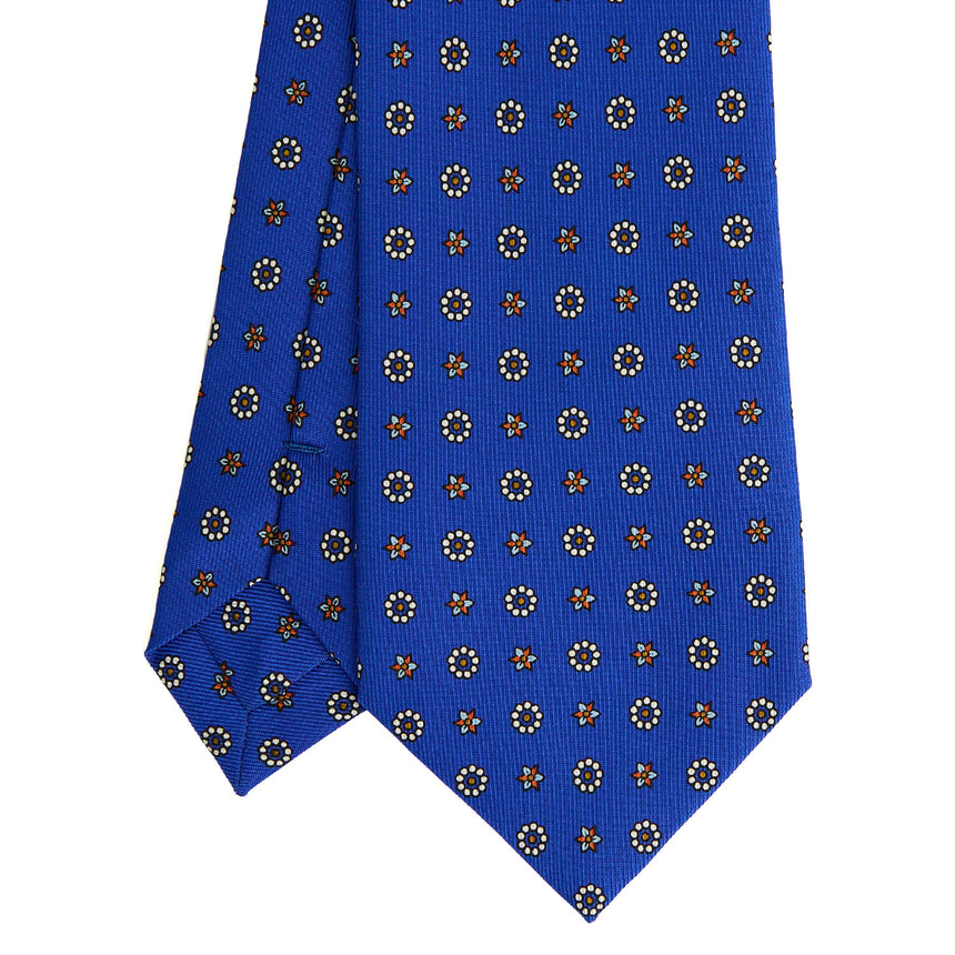 CRAVATTA SARTORIALE IN SETA STAMPATA BLUETTE