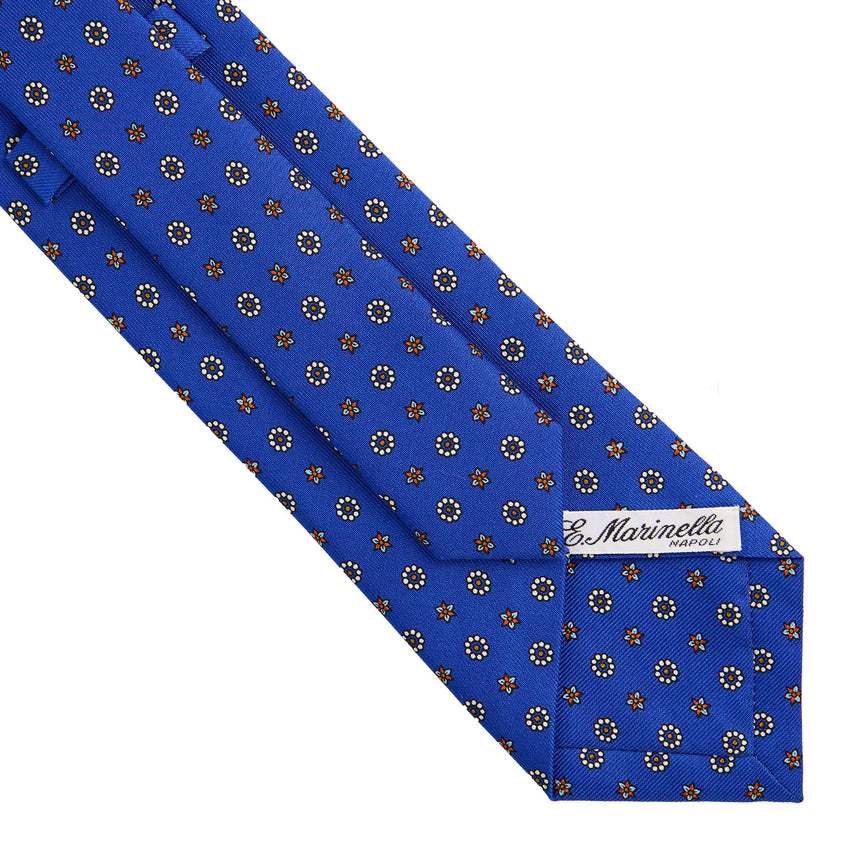 CRAVATTA SARTORIALE IN SETA STAMPATA BLUETTE