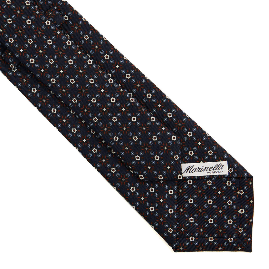 DARK BLUE SARTORIAL PRINTED SILK TIE