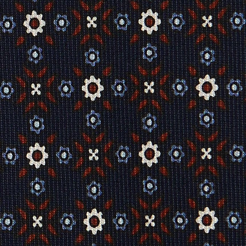 DARK BLUE SARTORIAL PRINTED SILK TIE