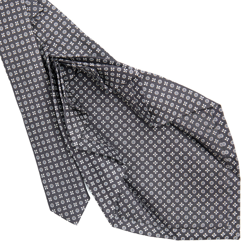 CRAVATTA SARTORIALE 9 PIEGHE IN SETA GRIGIO SCURO