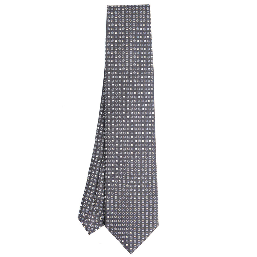 CRAVATTA SARTORIALE 9 PIEGHE IN SETA GRIGIO SCURO