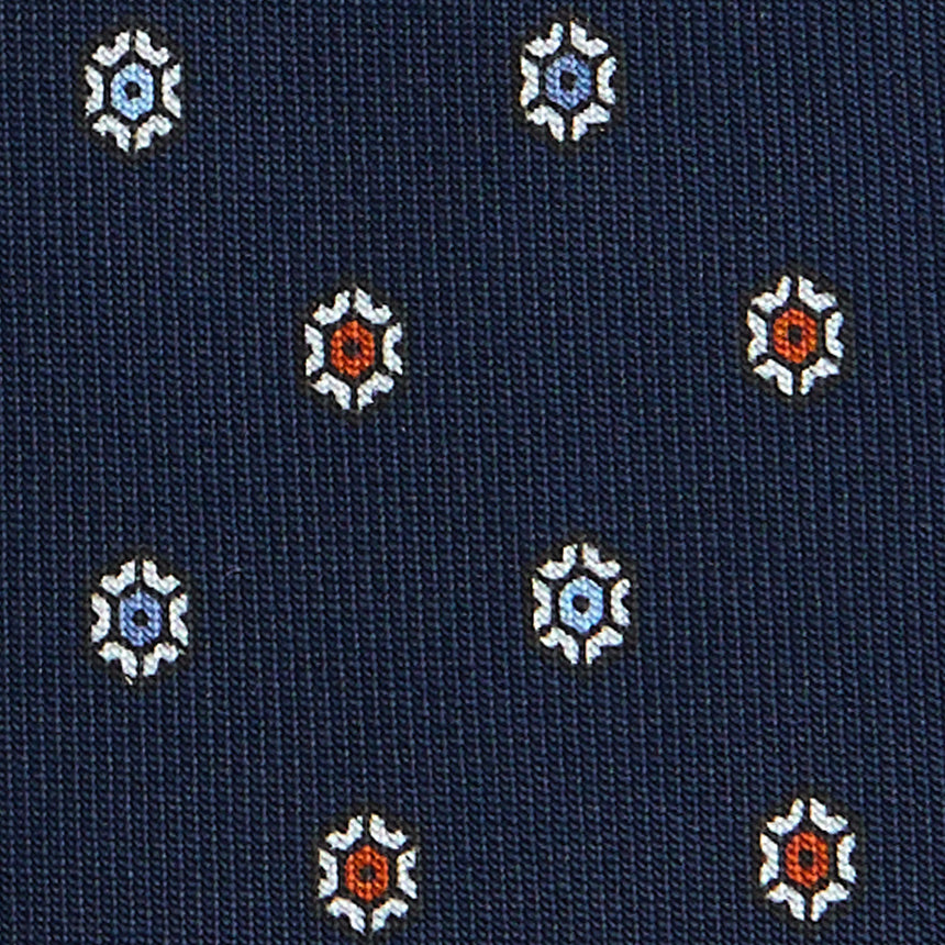 CRAVATTA SARTORIALE 9 PIEGHE IN SETA BLU SCURO