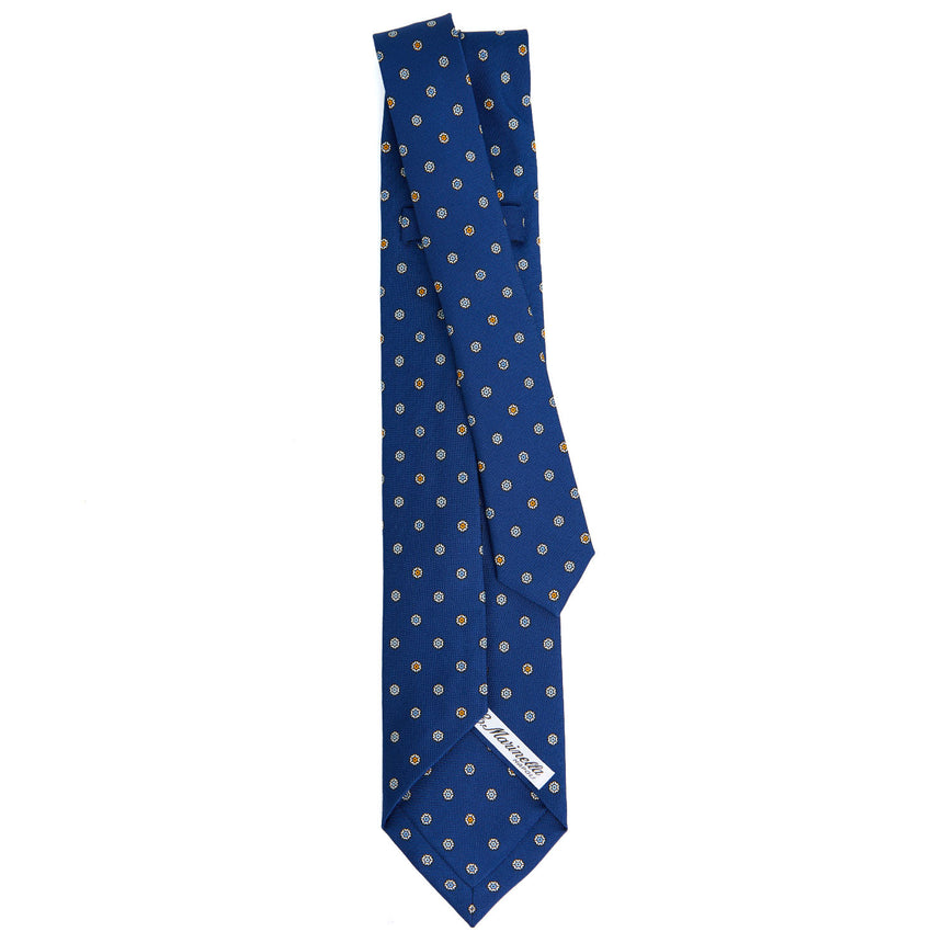 CRAVATTA SARTORIALE 9 PIEGHE IN SETA BLU