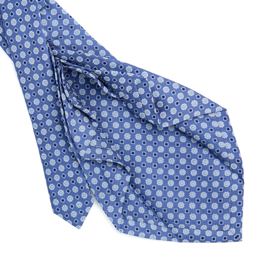 CRAVATTA SARTORIALE 9 PIEGHE IN SETA AZZURRO POLVERE