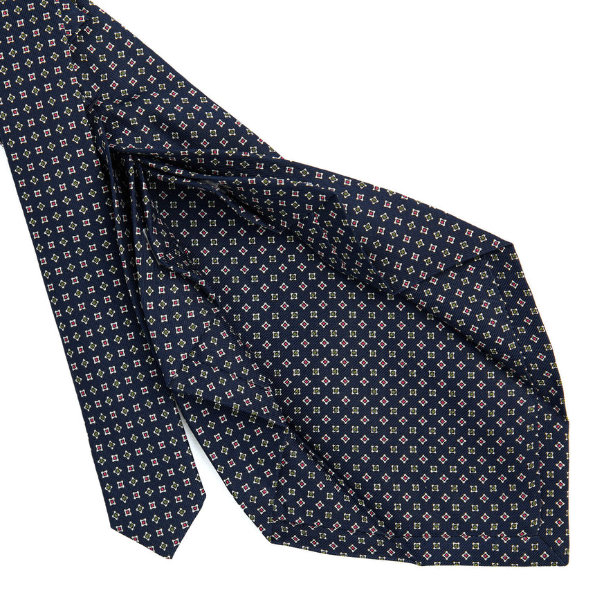 CRAVATTA SARTORIALE 9 PIEGHE IN SETA BLU SCURO
