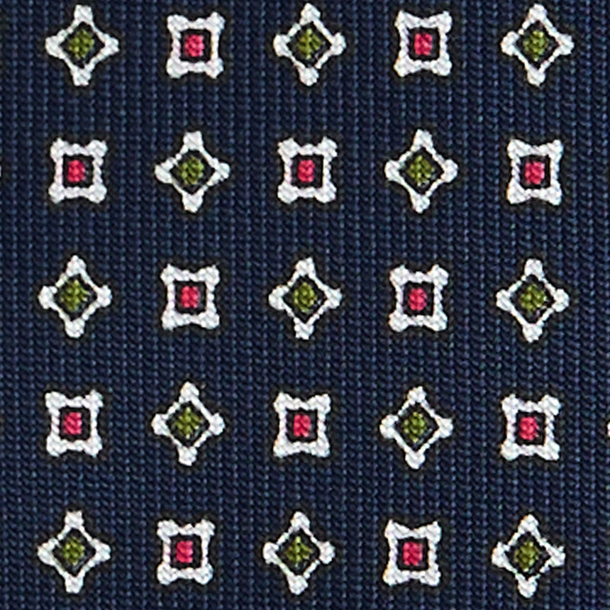 CRAVATTA SARTORIALE 9 PIEGHE IN SETA BLU SCURO