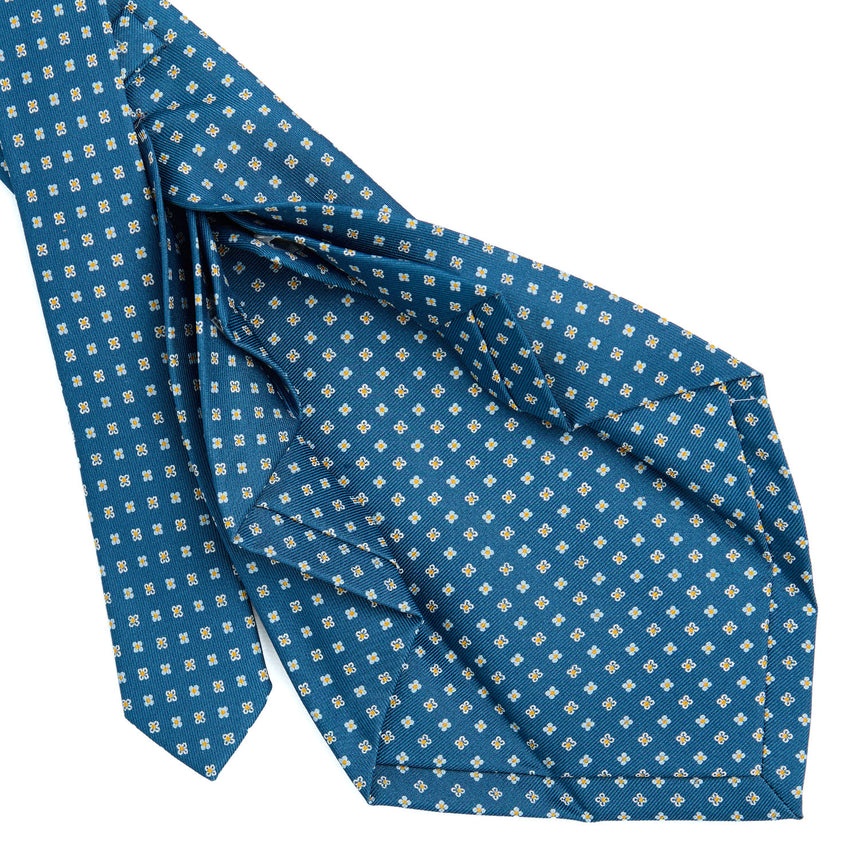 MID BLUE 9 FOLD SARTORIAL SILK TIE
