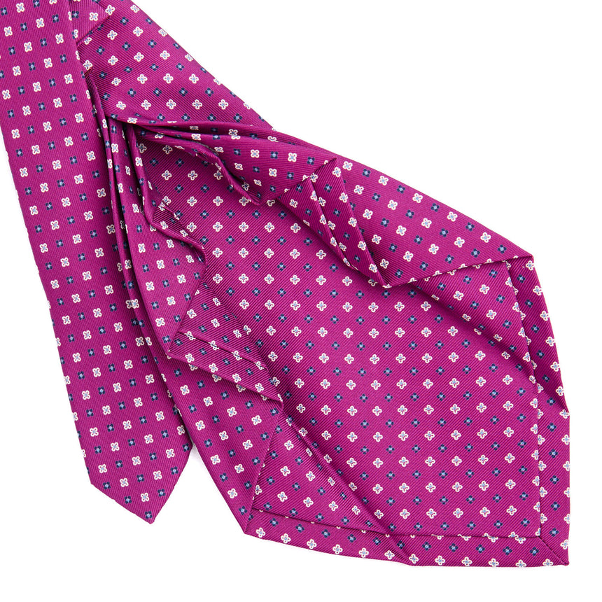 CRAVATTA SARTORIALE 9 PIEGHE IN SETA FUCSIA