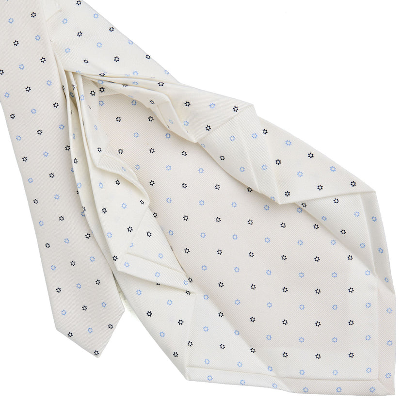 WHITE 9 FOLD SARTORIAL SILK TIE