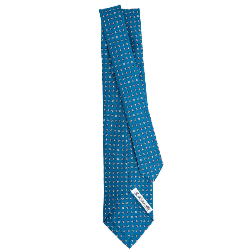 MID BLUE 9 FOLD SARTORIAL SILK TIE