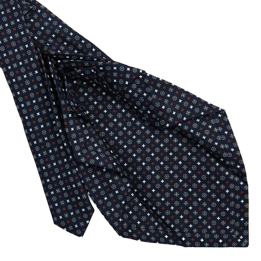 CRAVATTA SARTORIALE 9 PIEGHE IN SETA BLU SCURO