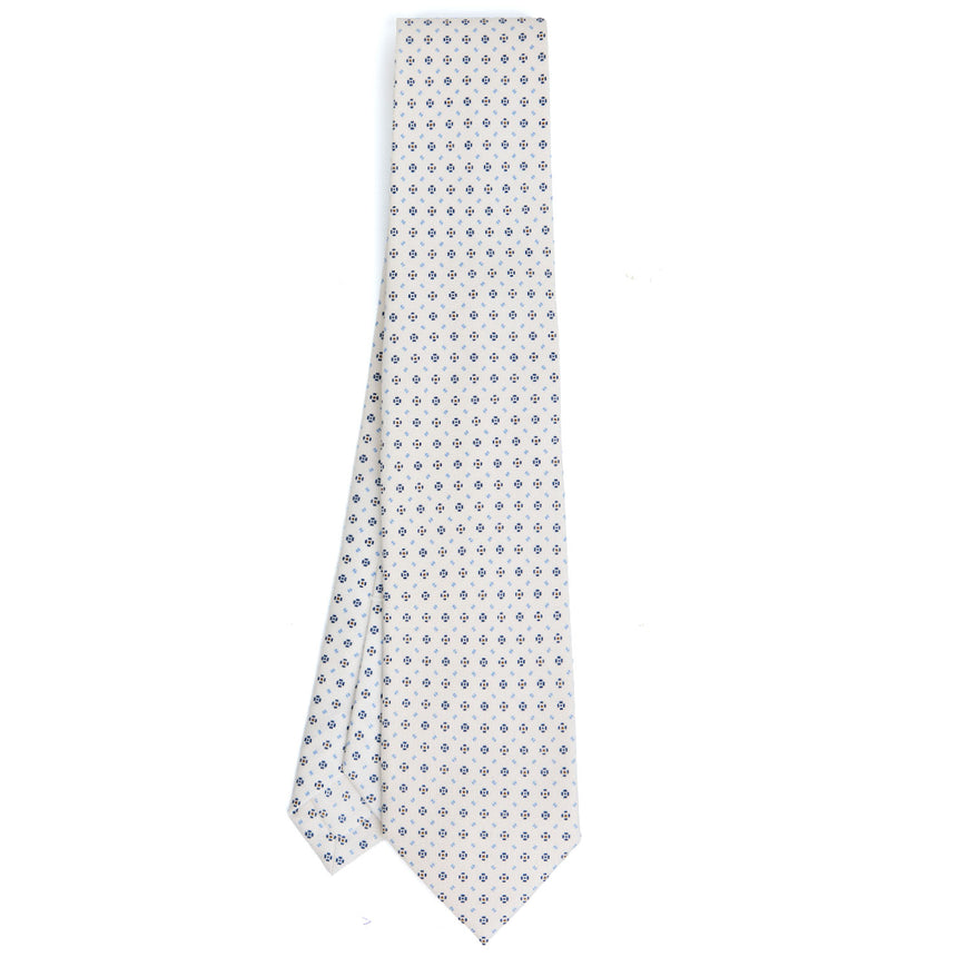 WHITE 9 FOLD SARTORIAL SILK TIE