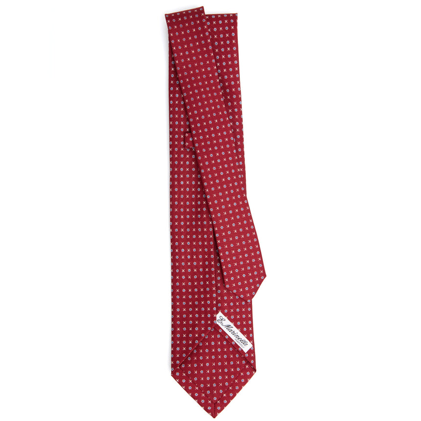 BURGUNDY 9 FOLD SARTORIAL PRINTED SILK TIE