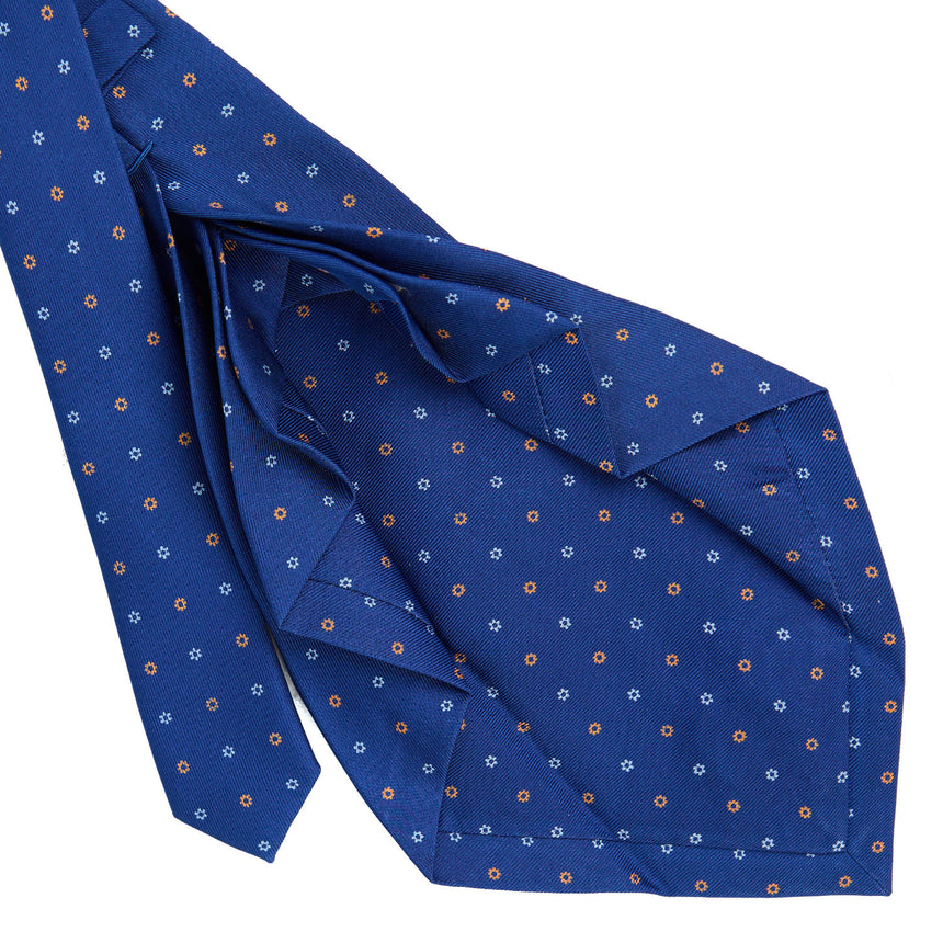 CRAVATTA SARTORIALE 9 PIEGHE IN SETA STAMPATA BLUETTE
