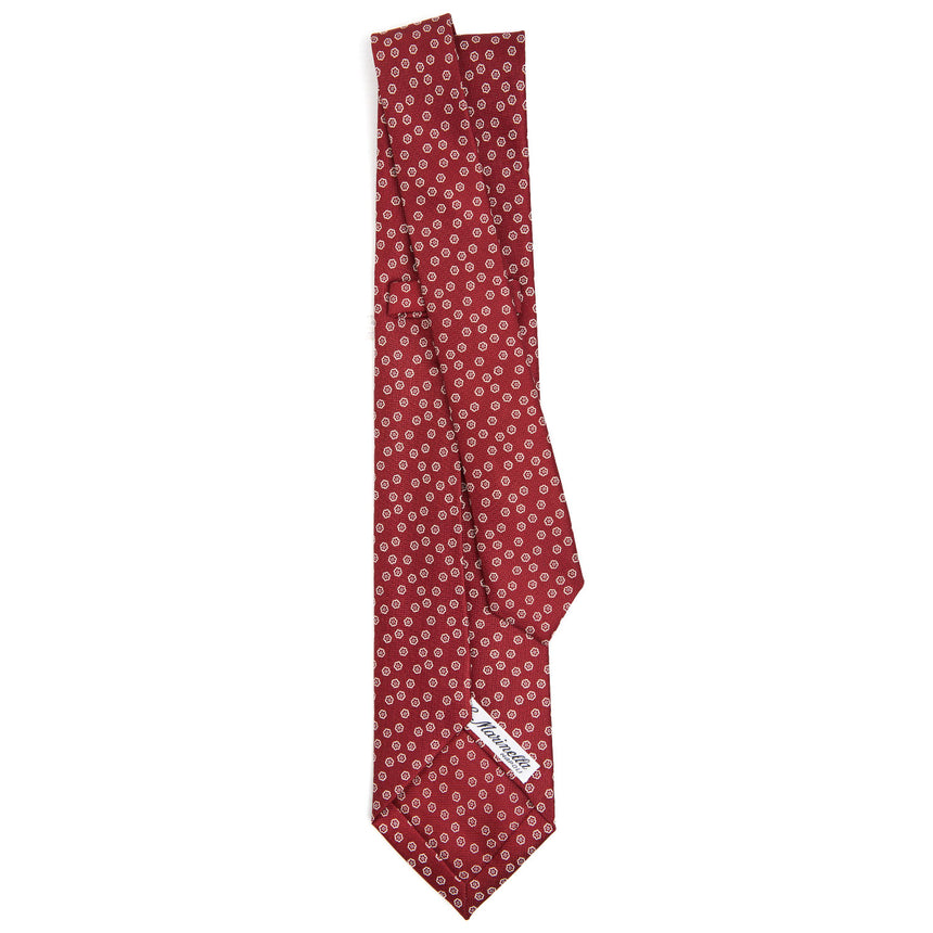 burgundy_5_fold_sartorial_silk_tie_small_flower_pattern_full_back_view