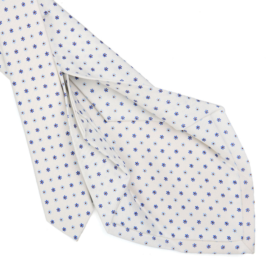 WHITE 5 FOLD SARTORIAL SILK TIE