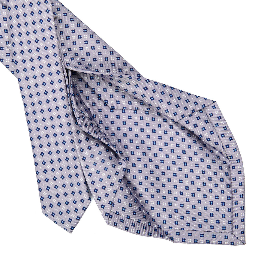 CRAVATTA SARTORIALE 5 PIEGHE IN SETA GRIGIO CHIARO