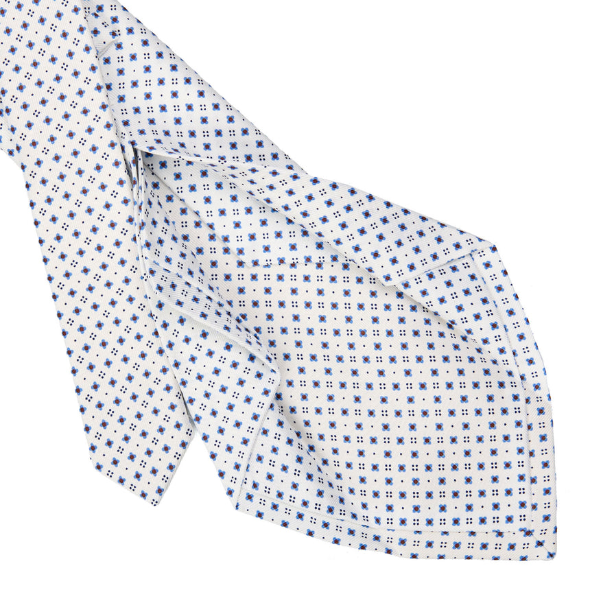 WHITE 5 FOLD SARTORIAL SILK TIE