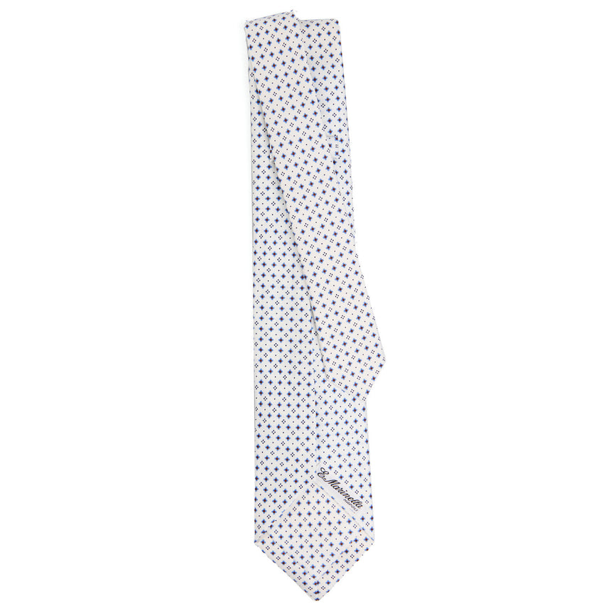WHITE 5 FOLD SARTORIAL SILK TIE
