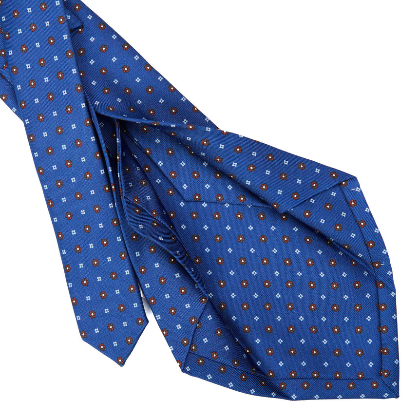 CRAVATTA SARTORIALE 5 PIEGHE IN SETA BLU 