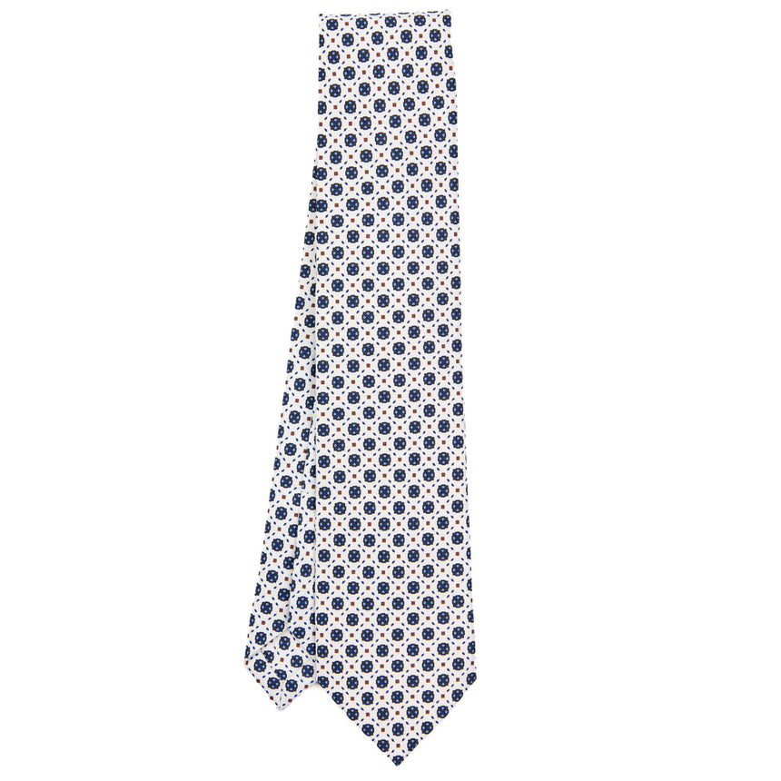 WHITE 5 FOLD SARTORIAL SILK TIE