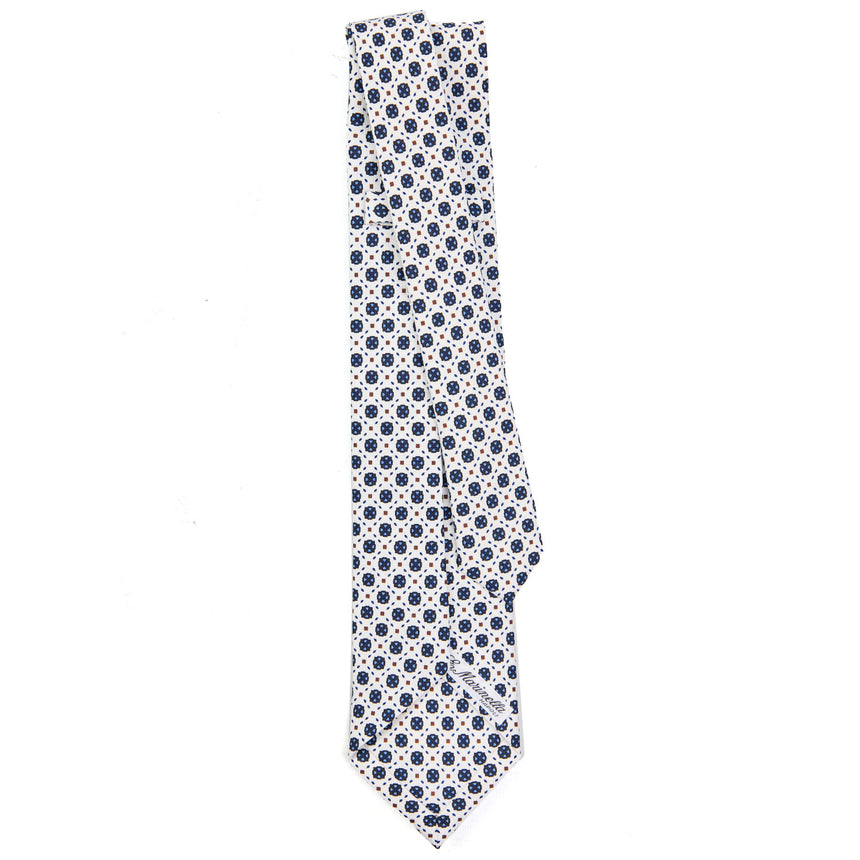 WHITE 5 FOLD SARTORIAL SILK TIE