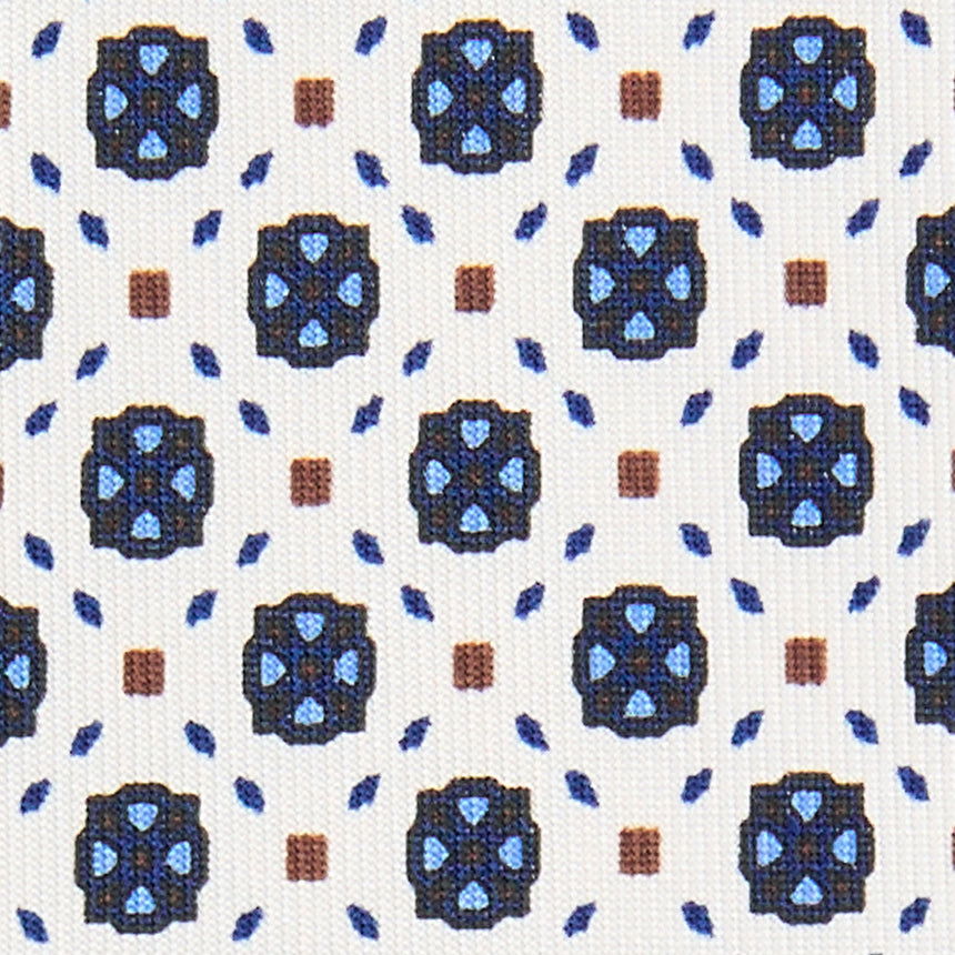WHITE 5 FOLD SARTORIAL SILK TIE
