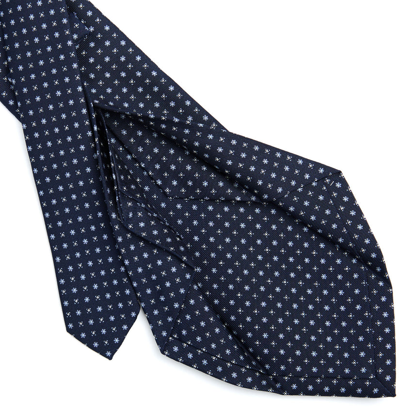 CRAVATTA SARTORIALE 5 PIEGHE IN SETA BLU SCURO 