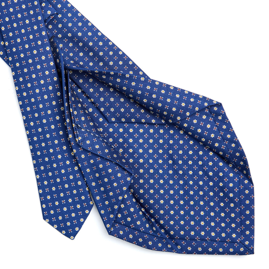 CRAVATTA SARTORIALE 5 PIEGHE IN SETA BLU 