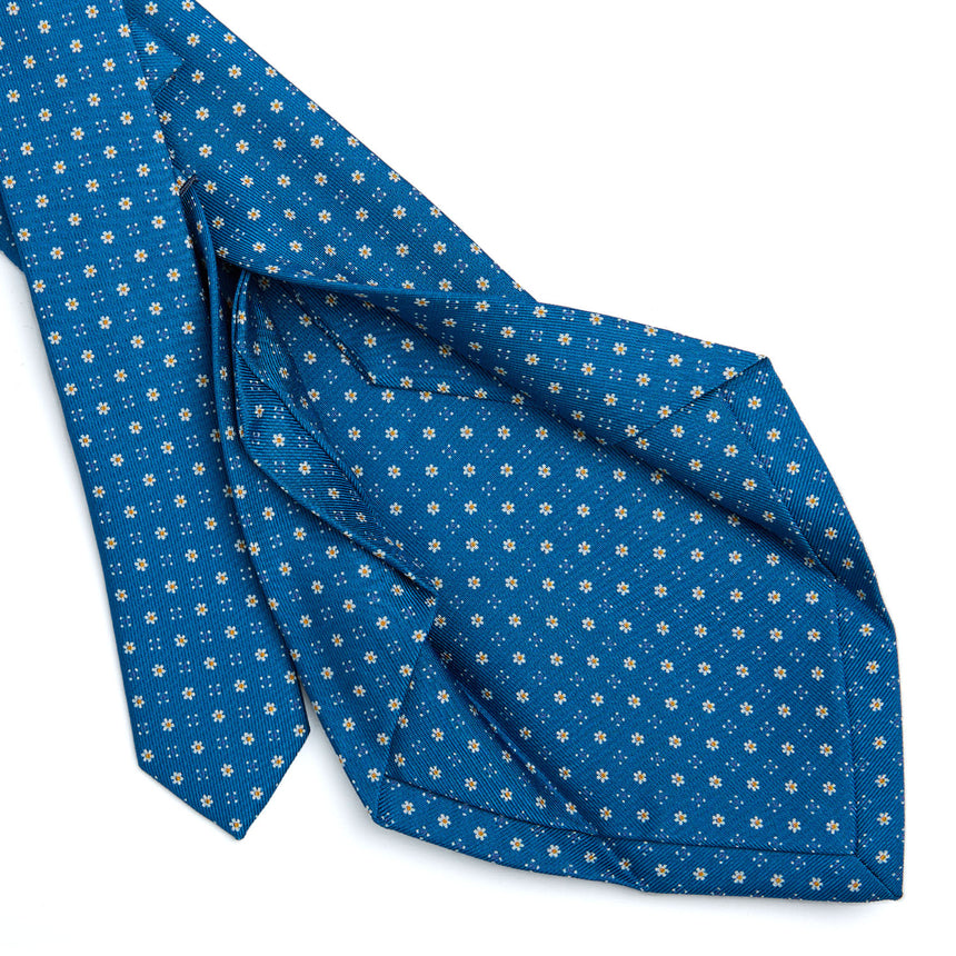 CRAVATTA SARTORIALE 5 PIEGHE IN SETA BLU MEDIO