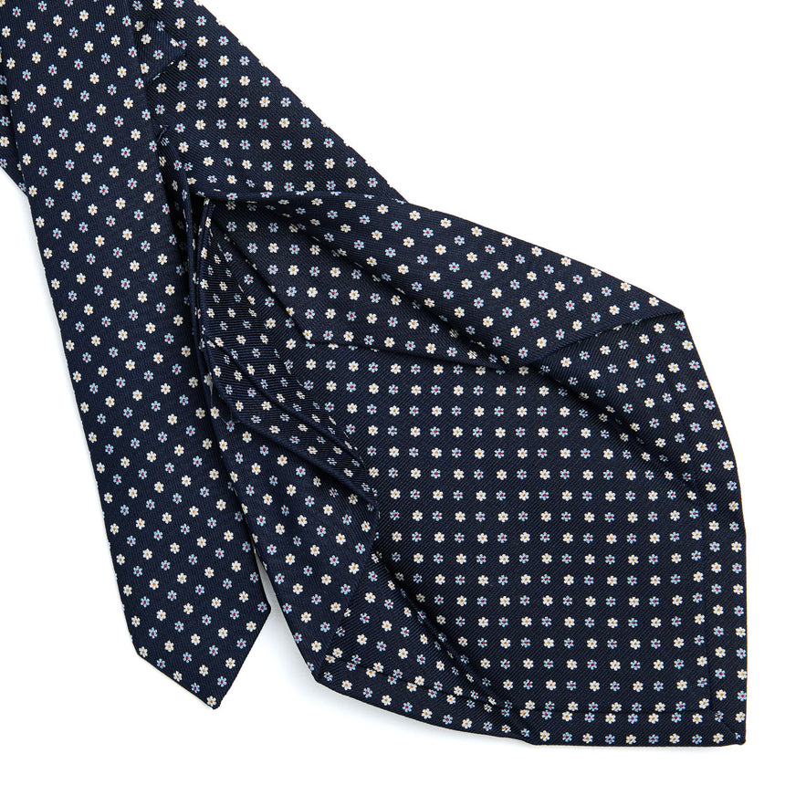 CRAVATTA SARTORIALE 5 PIEGHE IN SETA BLU SCURO 