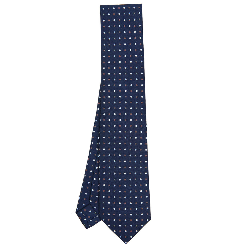 CRAVATTA SARTORIALE 5 PIEGHE IN SETA BLU SCURO 