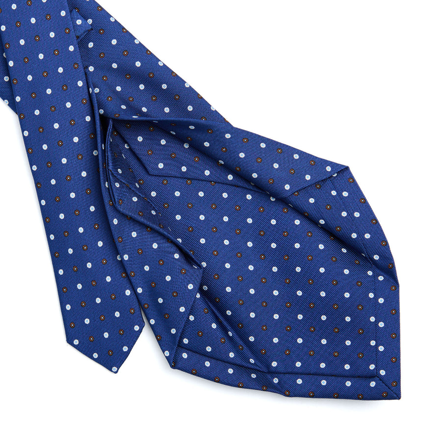 CRAVATTA SARTORIALE 5 PIEGHE IN SETA BLU 